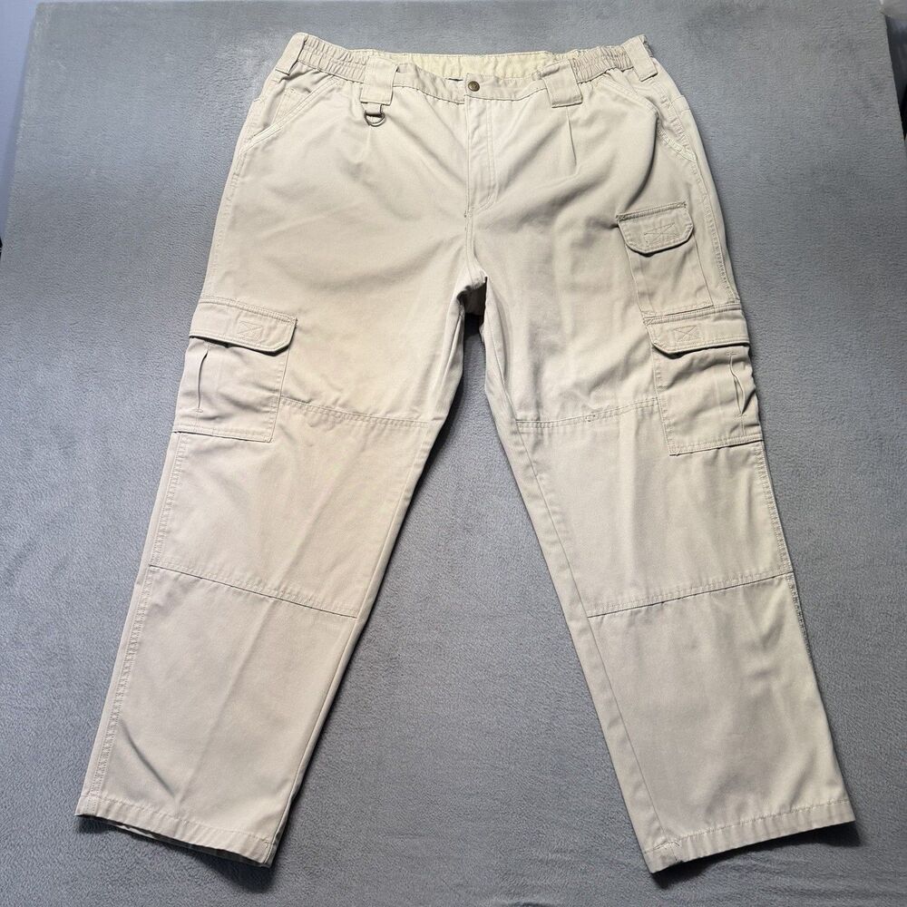 Propper Mens 44x30 Cargo Pants Khaki Beige Straight Leg Pleated Tactical Utility